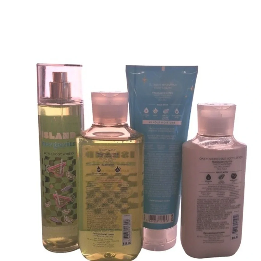 Bath & Body Works Women's Island Margarita 4pcs Body Mist Cream Wash Lotion Femi